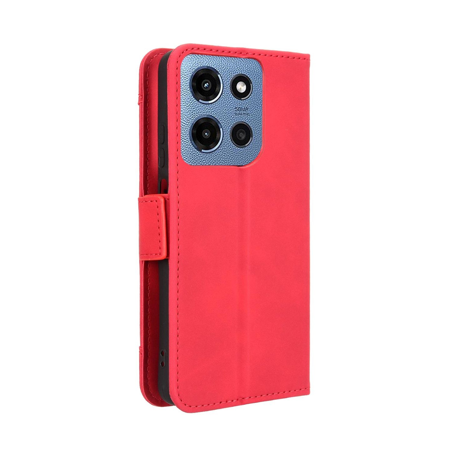 Motorola Moto G Play 2025 Skin Feel PU Leather Wallet Phone Case with Card Slots, Cash Pocket, Magnetic Closure, Built-In Stand, Full Protection TPU Cover