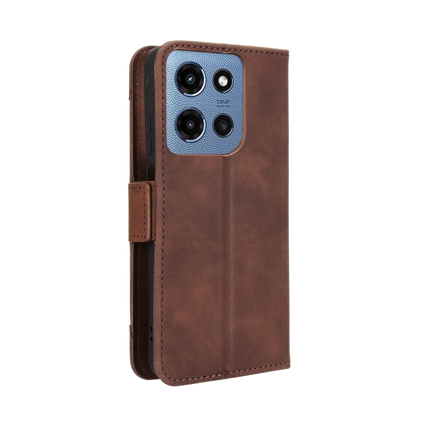 Motorola Moto G Play 2025 Skin Feel PU Leather Wallet Phone Case with Card Slots, Cash Pocket, Magnetic Closure, Built-In Stand, Full Protection TPU Cover