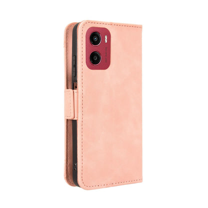 Motorola Moto E15 4G Skin Feel PU Leather Wallet Phone Case with Card Slots, Cash Pocket, Magnetic Closure, Built-In Stand, Full Protection TPU Cover