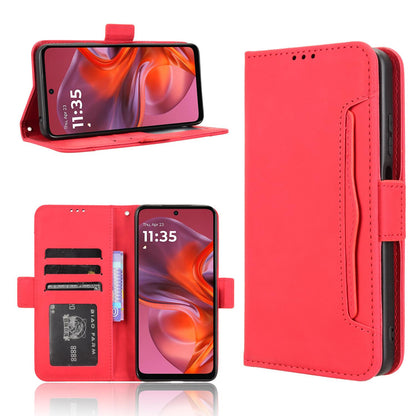 Motorola Moto E15 4G Skin Feel PU Leather Wallet Phone Case with Card Slots, Cash Pocket, Magnetic Closure, Built-In Stand, Full Protection TPU Cover