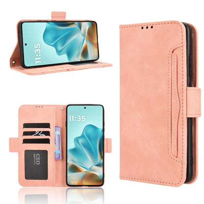 Motorola Edge 60 Fusion Skin Feel PU Leather Wallet Phone Case with Card Slots, Cash Pocket, Magnetic Closure, Built-In Stand, Full Protection TPU Cover