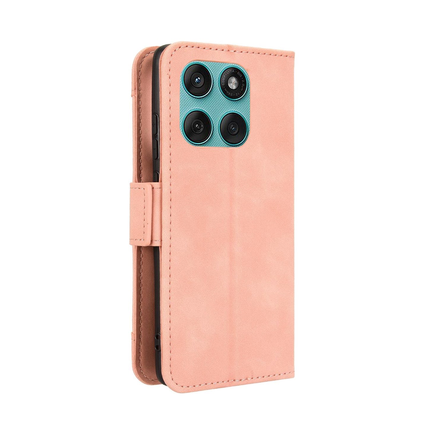 Motorola Edge 60 Fusion Skin Feel PU Leather Wallet Phone Case with Card Slots, Cash Pocket, Magnetic Closure, Built-In Stand, Full Protection TPU Cover
