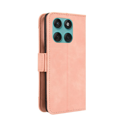 Motorola Edge 60 Fusion Skin Feel PU Leather Wallet Phone Case with Card Slots, Cash Pocket, Magnetic Closure, Built-In Stand, Full Protection TPU Cover
