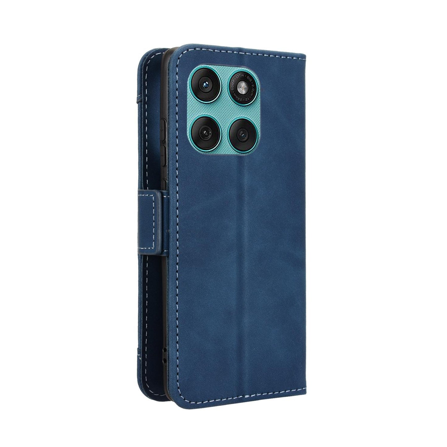 Motorola Edge 60 Fusion Skin Feel PU Leather Wallet Phone Case with Card Slots, Cash Pocket, Magnetic Closure, Built-In Stand, Full Protection TPU Cover