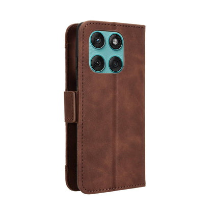 Motorola Edge 60 Fusion Skin Feel PU Leather Wallet Phone Case with Card Slots, Cash Pocket, Magnetic Closure, Built-In Stand, Full Protection TPU Cover