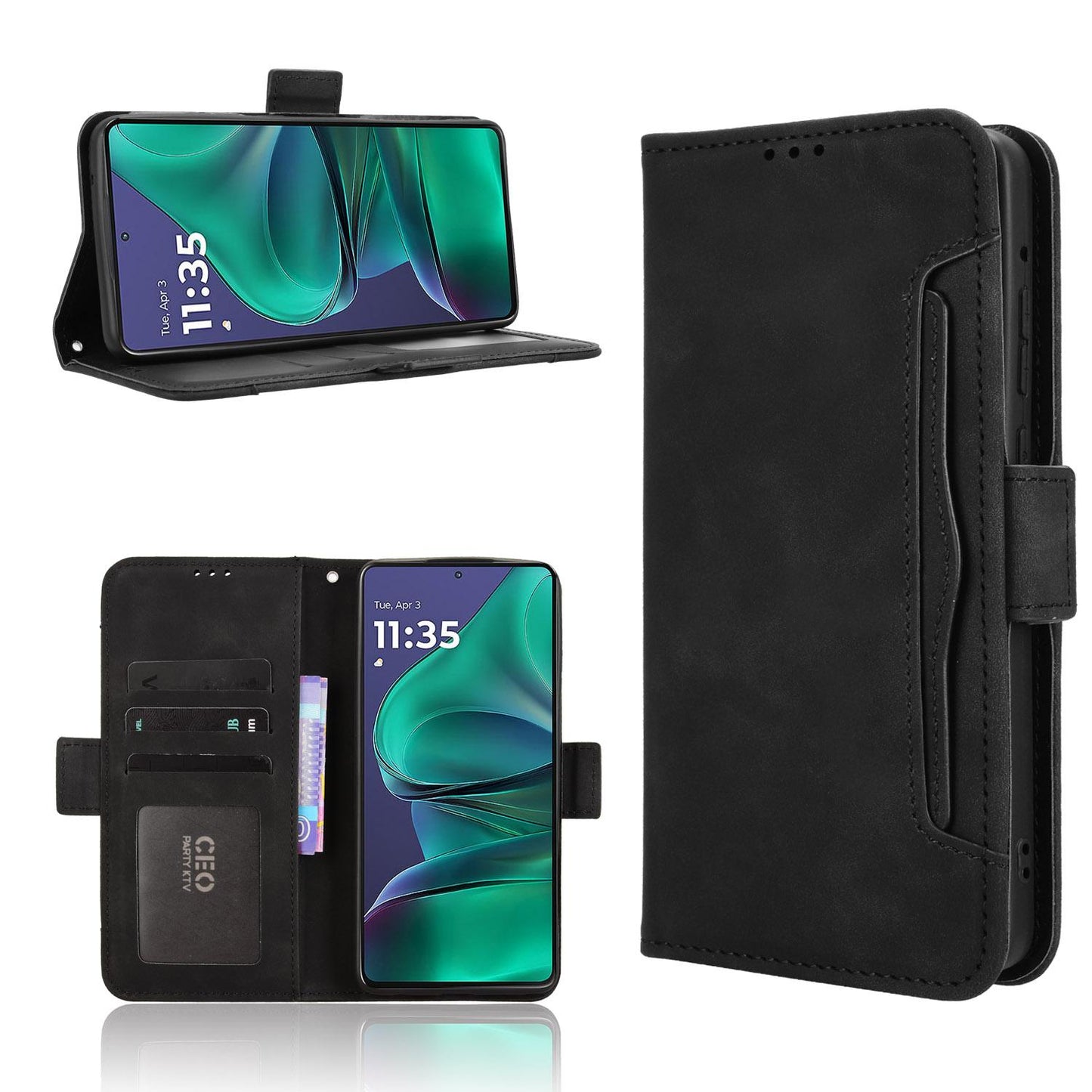 Motorola Moto G Stylus 5G 2025 Skin Feel PU Leather Wallet Phone Case with Card Slots, Cash Pocket, Magnetic Closure, Built-In Stand, Full Protection TPU Cover