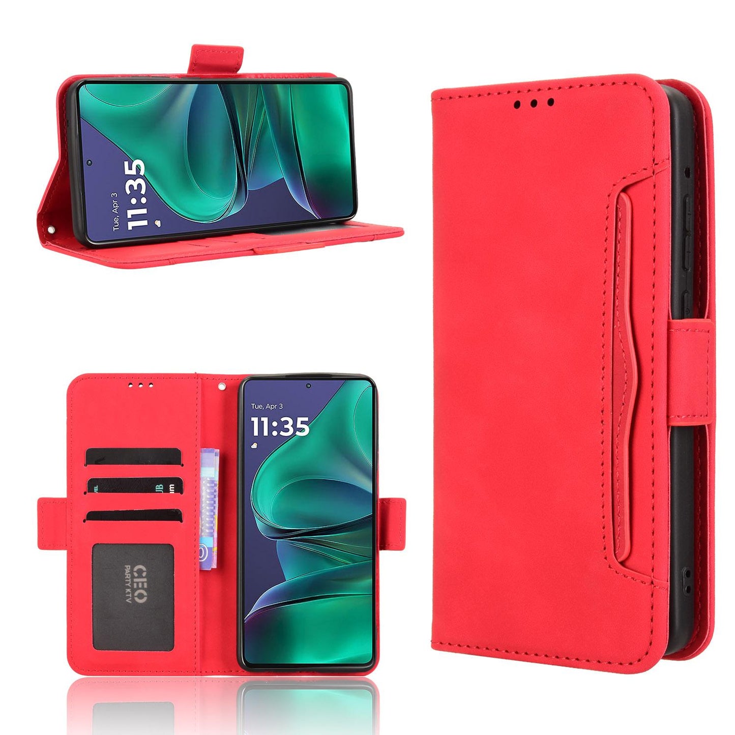 Motorola Moto G Stylus 5G 2025 Skin Feel PU Leather Wallet Phone Case with Card Slots, Cash Pocket, Magnetic Closure, Built-In Stand, Full Protection TPU Cover