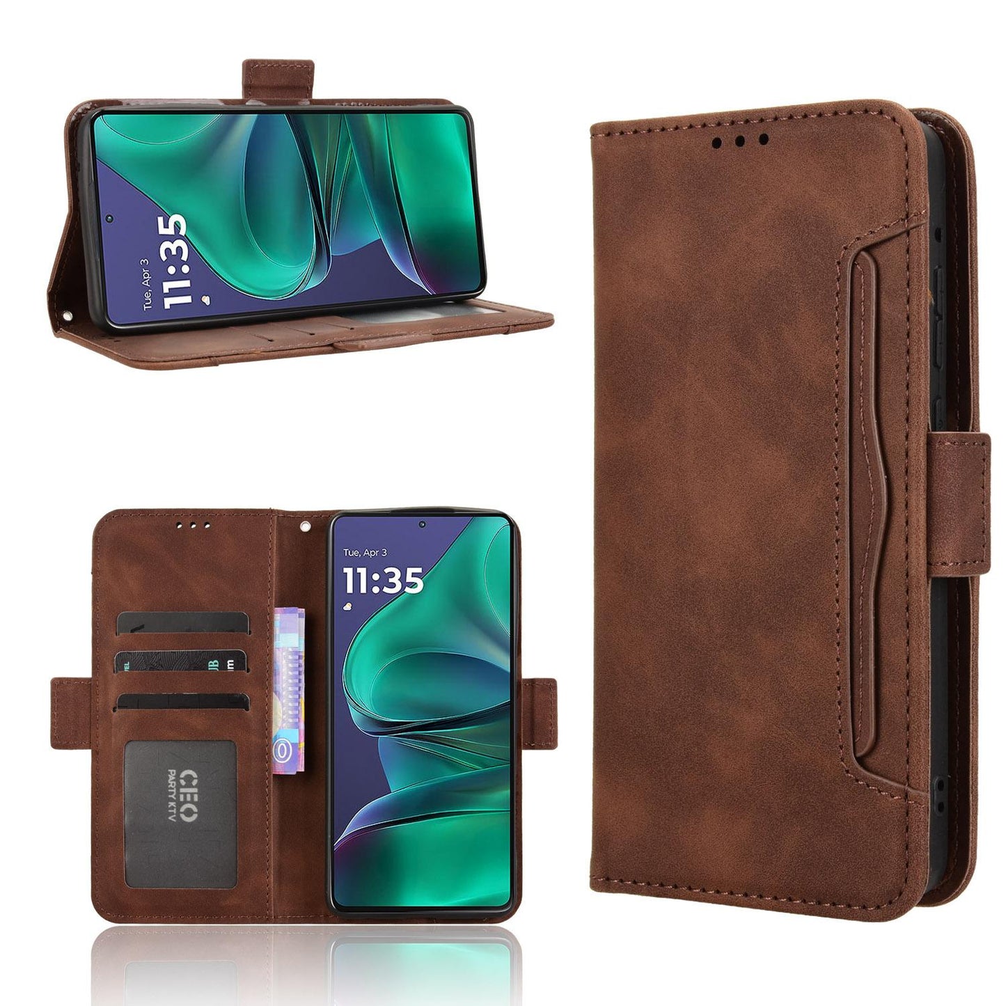 Motorola Moto G Stylus 5G 2025 Skin Feel PU Leather Wallet Phone Case with Card Slots, Cash Pocket, Magnetic Closure, Built-In Stand, Full Protection TPU Cover