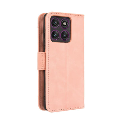 Motorola Edge 60 Pro Skin Feel PU Leather Wallet Phone Case with Card Slots, Cash Pocket, Magnetic Closure, Built-In Stand, Full Protection TPU Cover