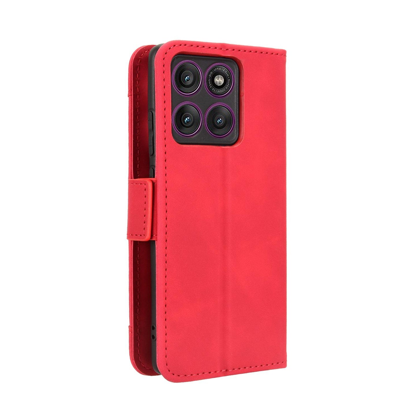 Motorola Edge 60s Pro 5G Skin Feel PU Leather Wallet Phone Case with Card Slots, Cash Pocket, Magnetic Closure, Built-In Stand, Full Protection TPU Cover