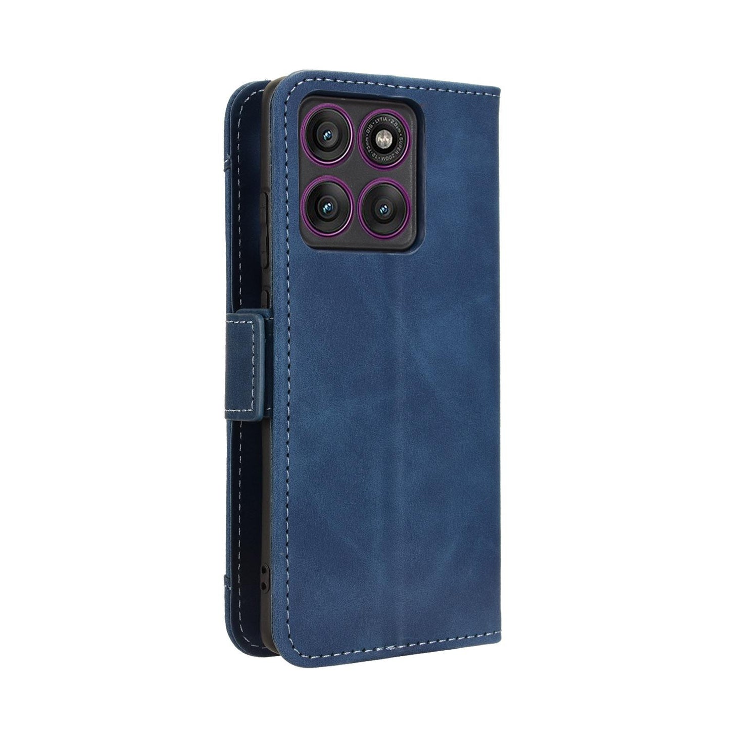 Motorola Edge 60 Pro Skin Feel PU Leather Wallet Phone Case with Card Slots, Cash Pocket, Magnetic Closure, Built-In Stand, Full Protection TPU Cover