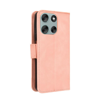 Motorola Moto G66j Skin Feel PU Leather Wallet Phone Case with Card Slots, Cash Pocket, Magnetic Closure, Built-In Stand, Full Protection TPU Cover