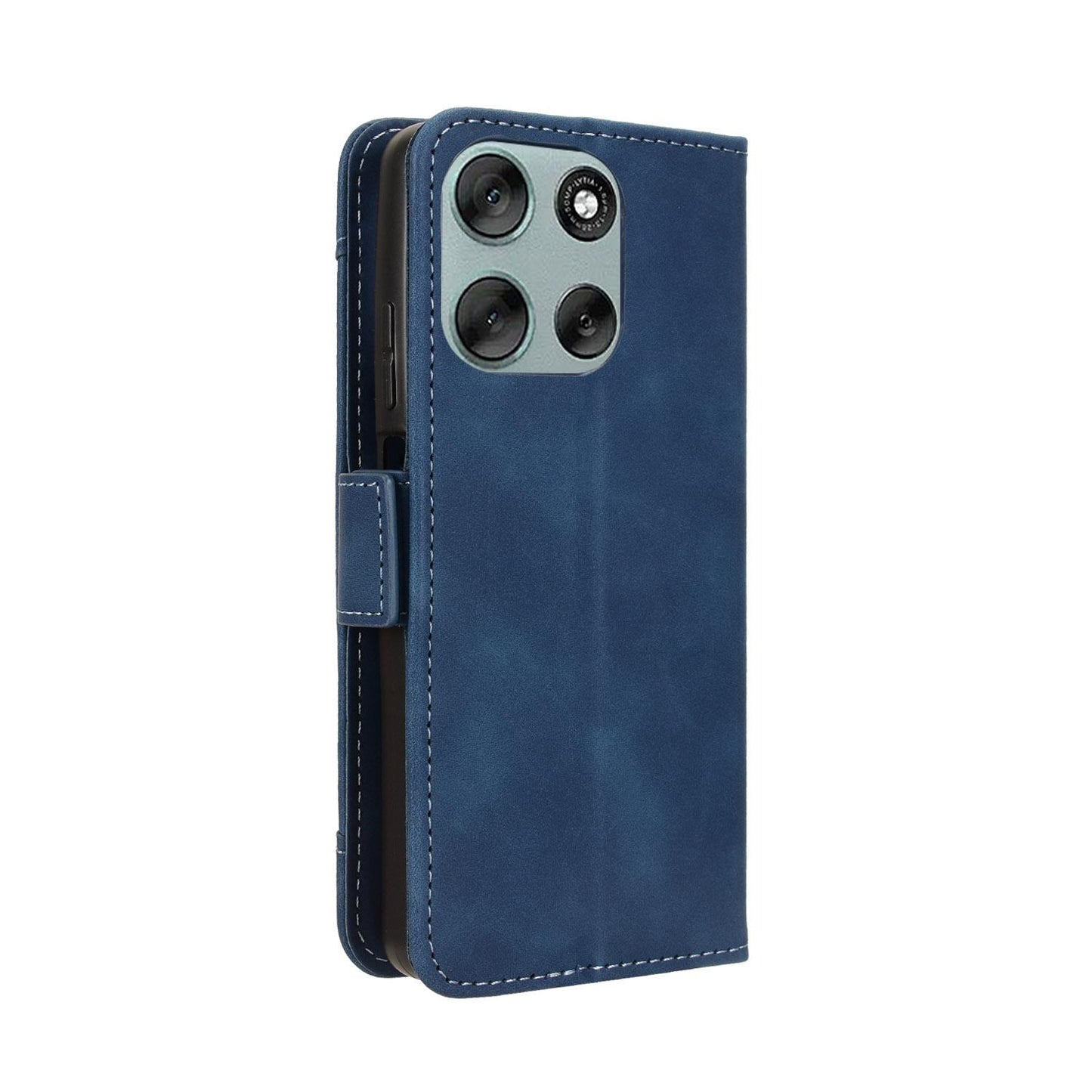 Motorola Moto G66j Skin Feel PU Leather Wallet Phone Case with Card Slots, Cash Pocket, Magnetic Closure, Built-In Stand, Full Protection TPU Cover