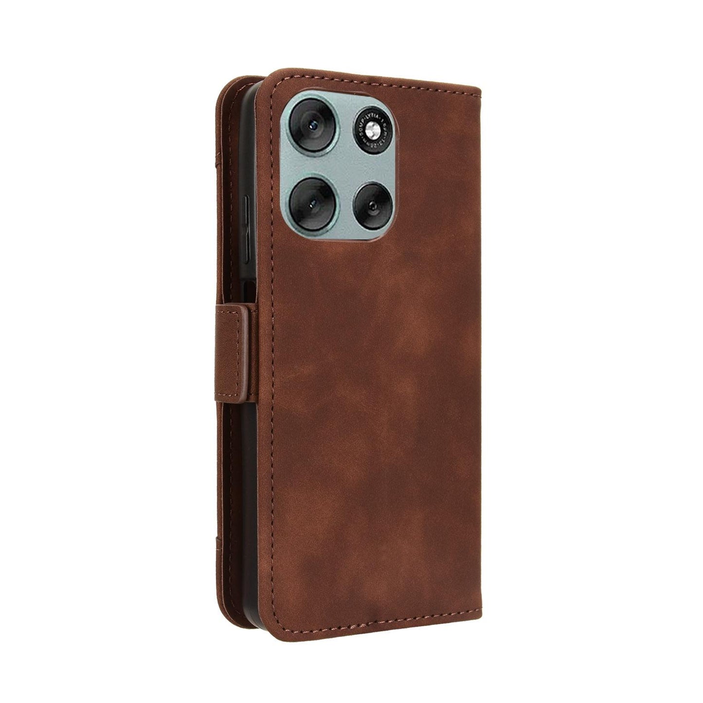 Motorola Moto G66j Skin Feel PU Leather Wallet Phone Case with Card Slots, Cash Pocket, Magnetic Closure, Built-In Stand, Full Protection TPU Cover