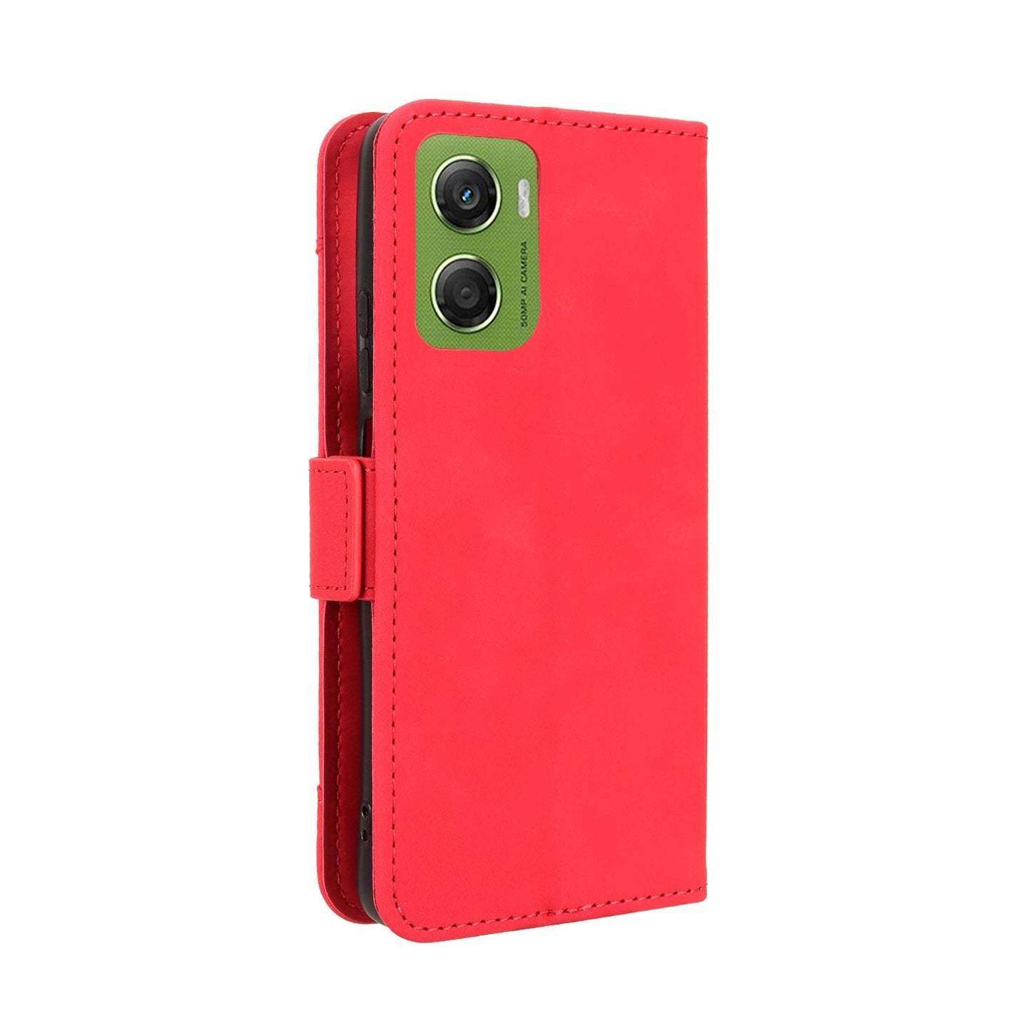 Motorola Moto G06 Skin Feel PU Leather Wallet Phone Case with Card Slots, Cash Pocket, Magnetic Closure, Built-In Stand, Full Protection TPU Cover