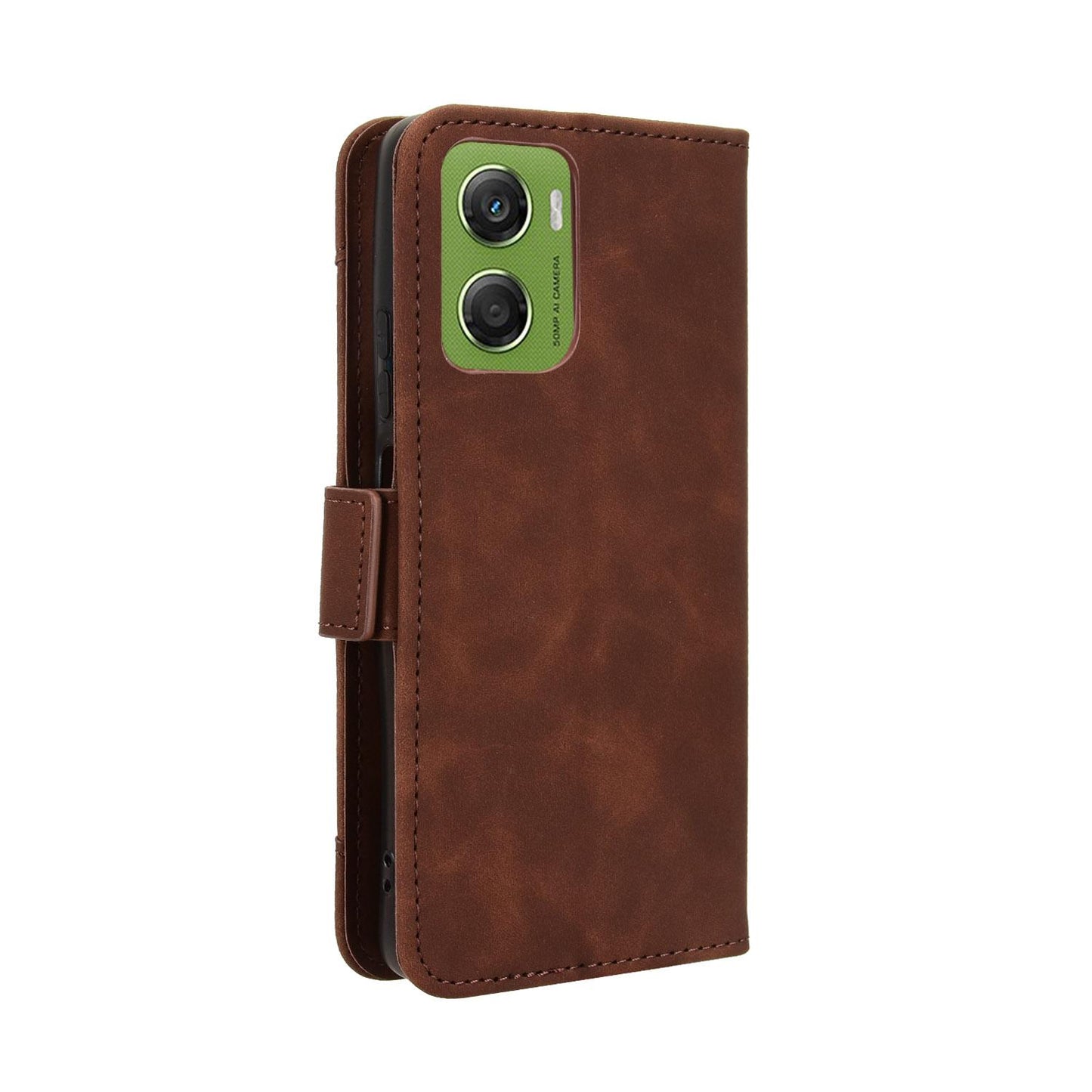 Motorola Moto G06 Power Skin Feel PU Leather Wallet Phone Case with Card Slots, Cash Pocket, Magnetic Closure, Built-In Stand, Full Protection TPU Cover