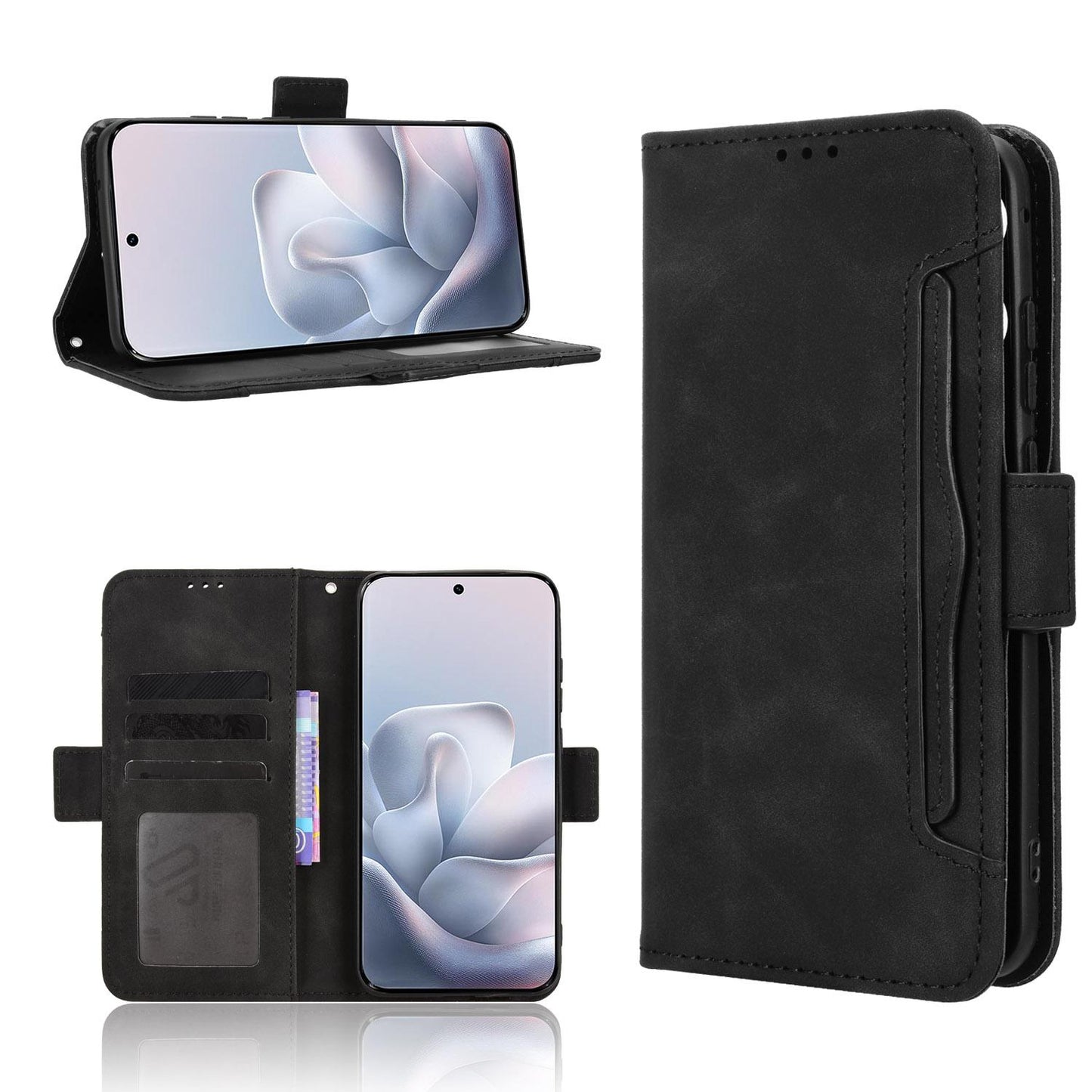 Motorola Edge 70 Fusion 5G Skin Feel PU Leather Wallet Phone Case with Card Slots, Cash Pocket, Magnetic Closure, Built-In Stand, Full Protection TPU Cover
