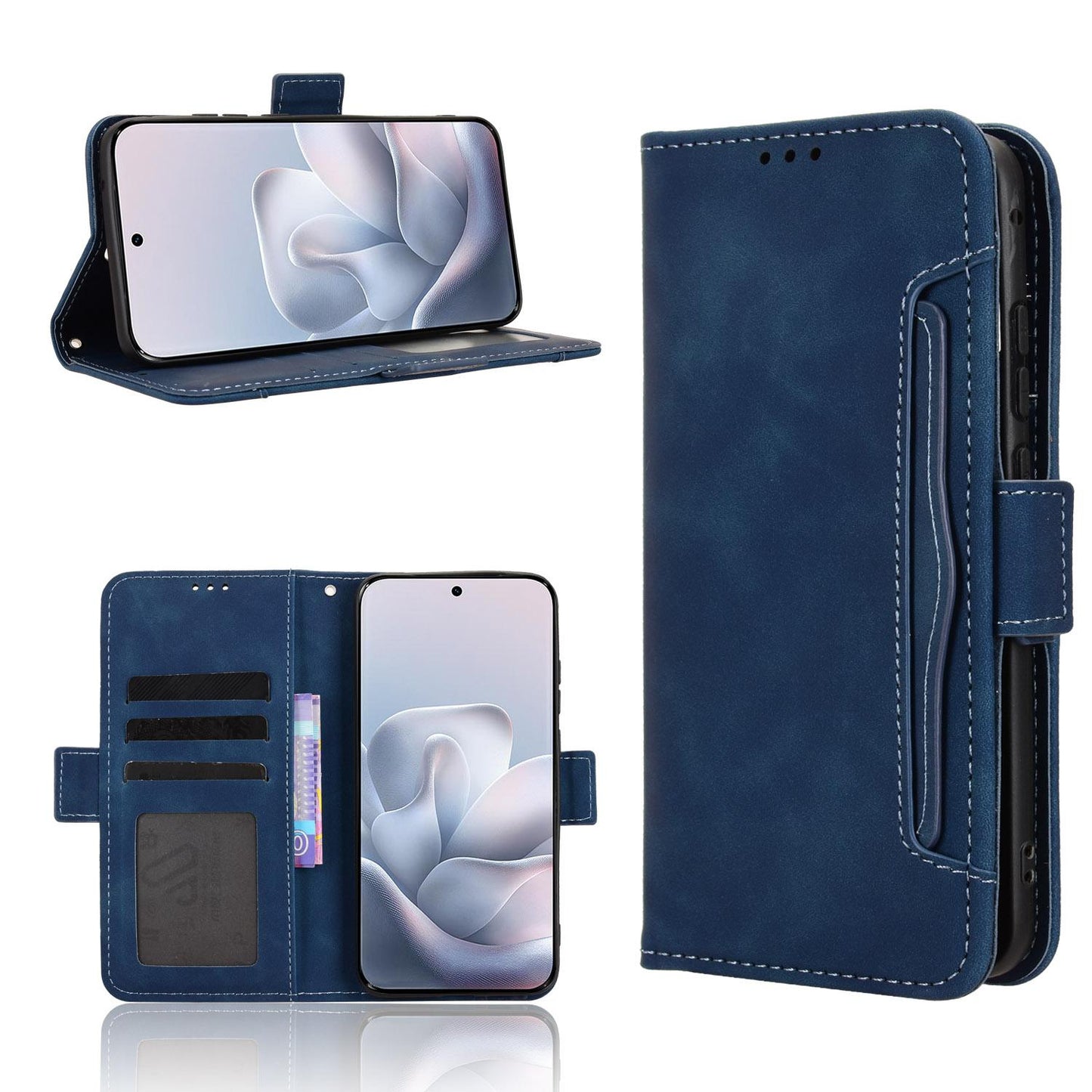 Motorola Edge 70 Fusion 5G Skin Feel PU Leather Wallet Phone Case with Card Slots, Cash Pocket, Magnetic Closure, Built-In Stand, Full Protection TPU Cover