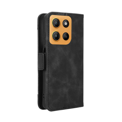 Motorola Moto G17 Power 4G Skin Feel PU Leather Wallet Phone Case with Card Slots, Cash Pocket, Magnetic Closure, Built-In Stand, Full Protection TPU Cover