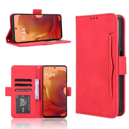 Motorola Moto G17 Skin Feel PU Leather Wallet Phone Case with Card Slots, Cash Pocket, Magnetic Closure, Built-In Stand, Full Protection TPU Cover