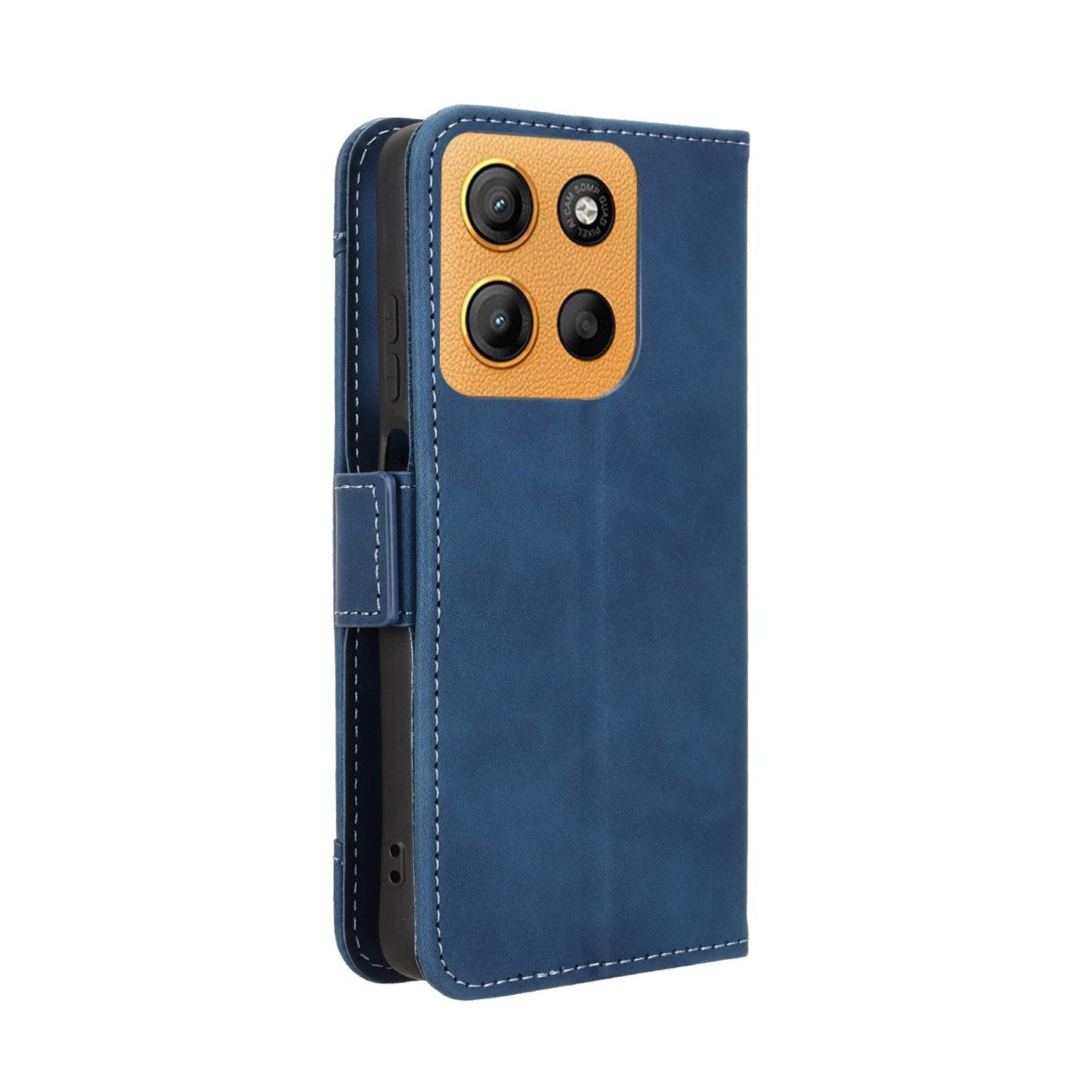 Motorola Moto G17 Power 4G Skin Feel PU Leather Wallet Phone Case with Card Slots, Cash Pocket, Magnetic Closure, Built-In Stand, Full Protection TPU Cover