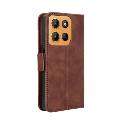 Motorola Moto G17 Power 4G Skin Feel PU Leather Wallet Phone Case with Card Slots, Cash Pocket, Magnetic Closure, Built-In Stand, Full Protection TPU Cover
