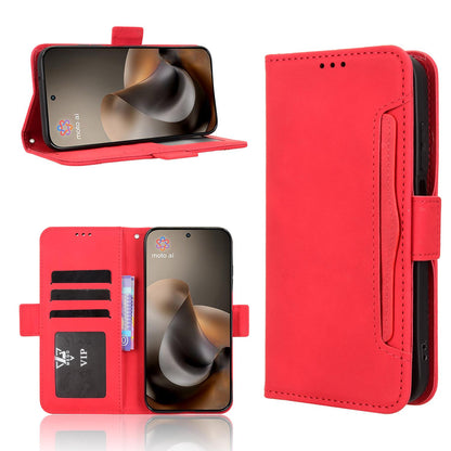 Motorola Moto G77 5G Skin Feel PU Leather Wallet Phone Case with Card Slots, Cash Pocket, Magnetic Closure, Built-In Stand, Full Protection TPU Cover