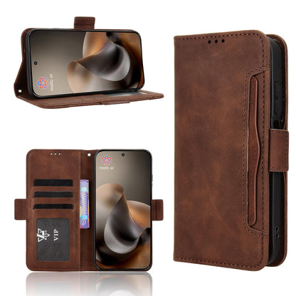 Motorola Moto G67 Skin Feel PU Leather Wallet Phone Case with Card Slots, Cash Pocket, Magnetic Closure, Built-In Stand, Full Protection TPU Cover