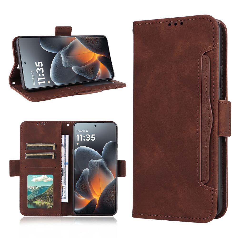 Motorola Signature 5G Skin Feel PU Leather Wallet Phone Case with Card Slots, Cash Pocket, Magnetic Closure, Built-In Stand, Full Protection TPU Cover