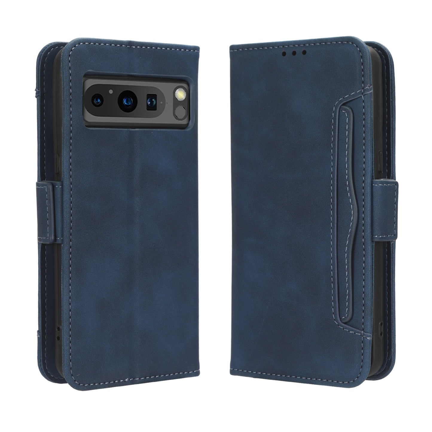 Google Pixel 8 Pro Skin Feel PU Leather Wallet Phone Case with Card Slots, Cash Pocket, Magnetic Closure, Built-In Stand, Full Protection TPU Cover