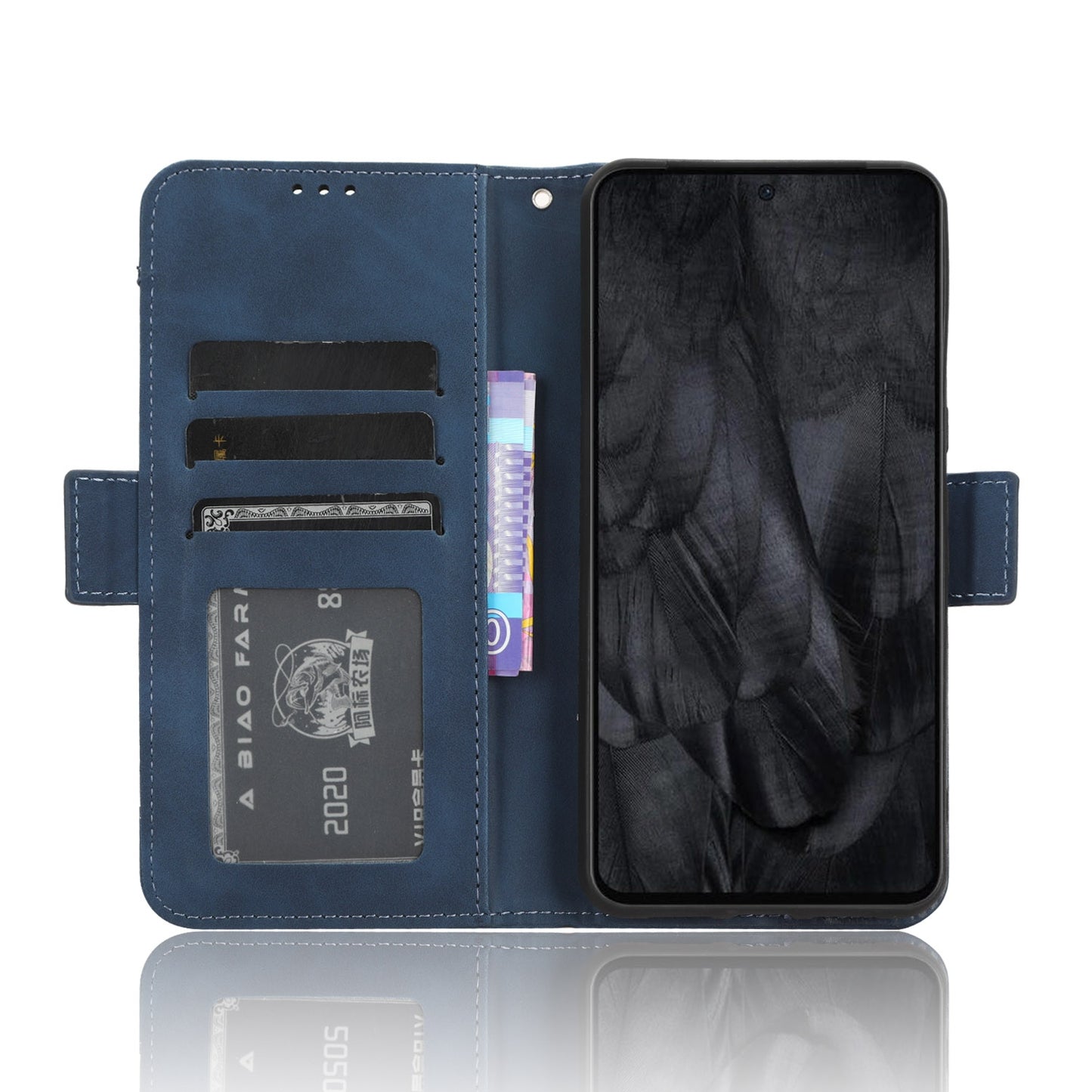 Google Pixel 8 Pro Skin Feel PU Leather Wallet Phone Case with Card Slots, Cash Pocket, Magnetic Closure, Built-In Stand, Full Protection TPU Cover