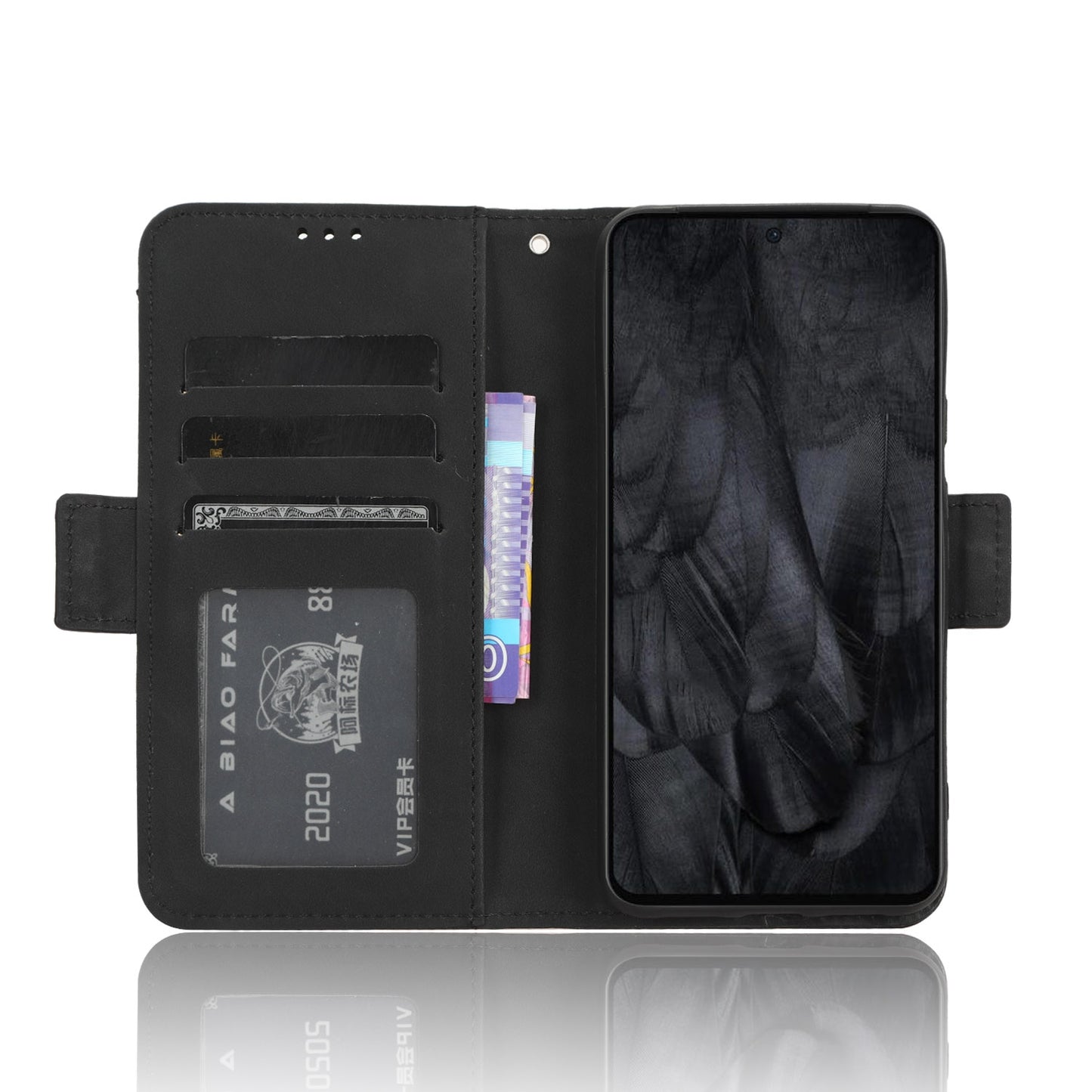 Google Pixel 8 Skin Feel PU Leather Wallet Phone Case with Card Slots, Cash Pocket, Magnetic Closure, Built-In Stand, Full Protection TPU Cover