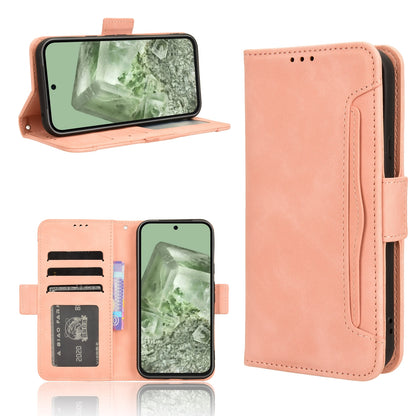 Google Pixel 8a Skin Feel PU Leather Wallet Phone Case with Card Slots, Cash Pocket, Magnetic Closure, Built-In Stand, Full Protection TPU Cover