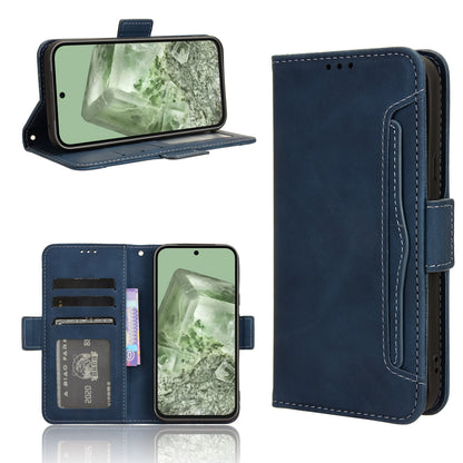 Google Pixel 8a Skin Feel PU Leather Wallet Phone Case with Card Slots, Cash Pocket, Magnetic Closure, Built-In Stand, Full Protection TPU Cover