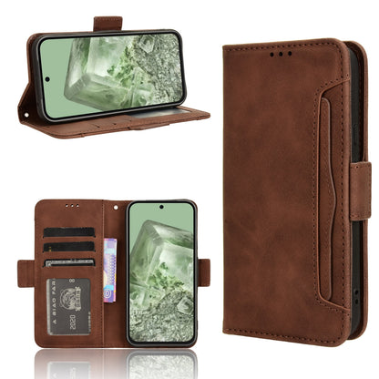 Google Pixel 8a Skin Feel PU Leather Wallet Phone Case with Card Slots, Cash Pocket, Magnetic Closure, Built-In Stand, Full Protection TPU Cover