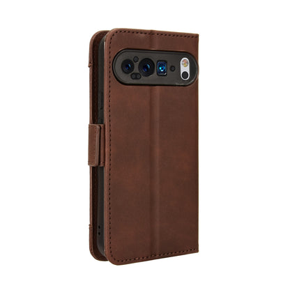 Google Pixel 9 Pro Skin Feel PU Leather Wallet Phone Case with Card Slots, Cash Pocket, Magnetic Closure, Built-In Stand, Full Protection TPU Cover