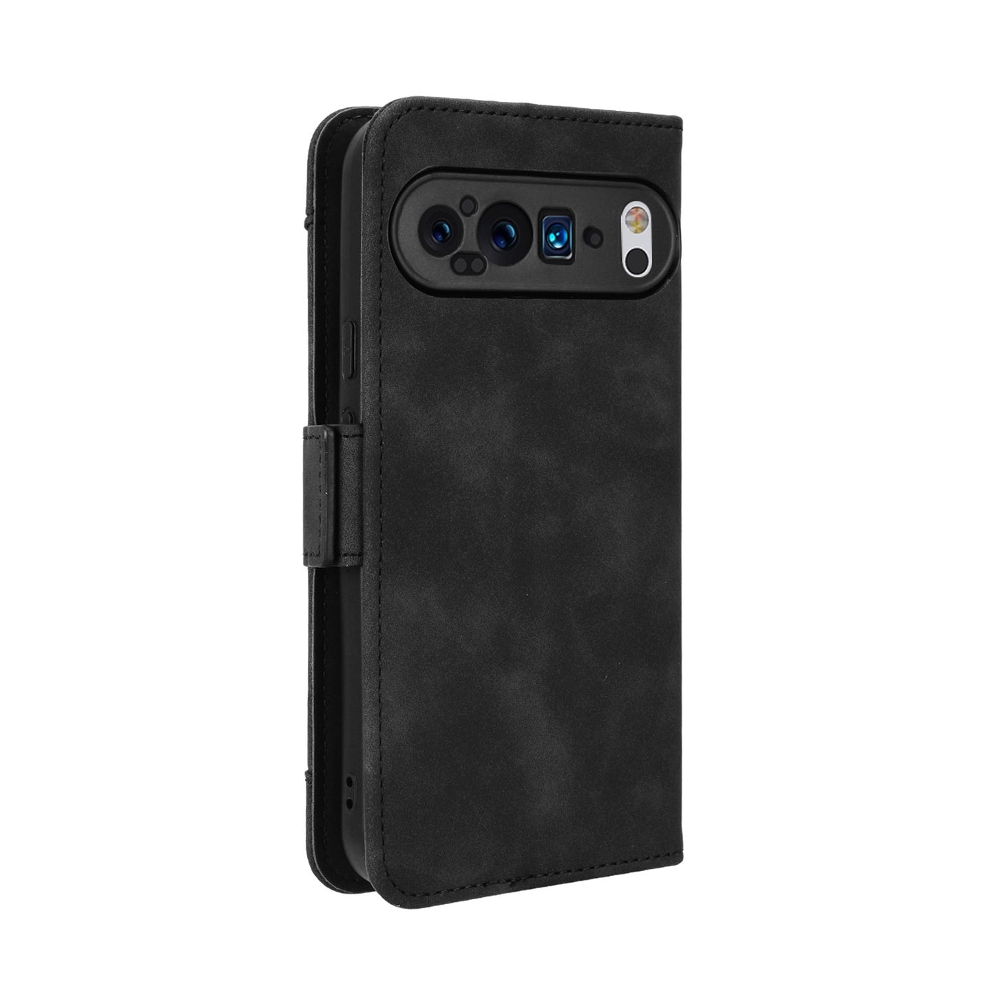 Google Pixel 9 Skin Feel PU Leather Wallet Phone Case with Card Slots, Cash Pocket, Magnetic Closure, Built-In Stand, Full Protection TPU Cover