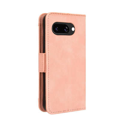 Google Pixel 9a Skin Feel PU Leather Wallet Phone Case with Card Slots, Cash Pocket, Magnetic Closure, Built-In Stand, Full Protection TPU Cover