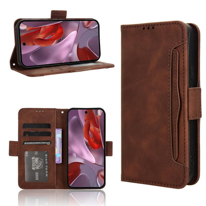 Google Pixel 9a Skin Feel PU Leather Wallet Phone Case with Card Slots, Cash Pocket, Magnetic Closure, Built-In Stand, Full Protection TPU Cover