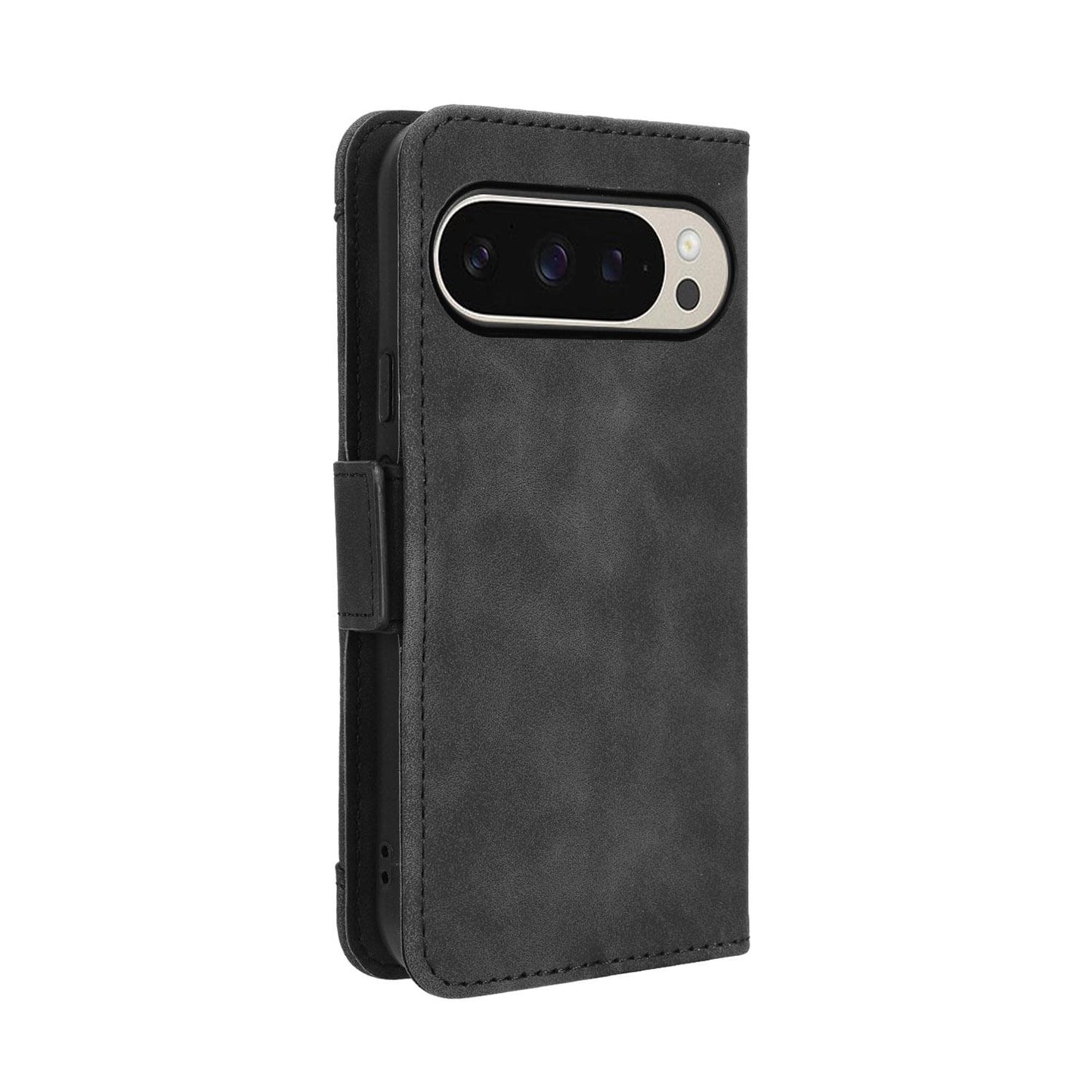 Google Pixel 10 Pro Skin Feel PU Leather Wallet Phone Case with Card Slots, Cash Pocket, Magnetic Closure, Built-In Stand, Full Protection TPU Cover