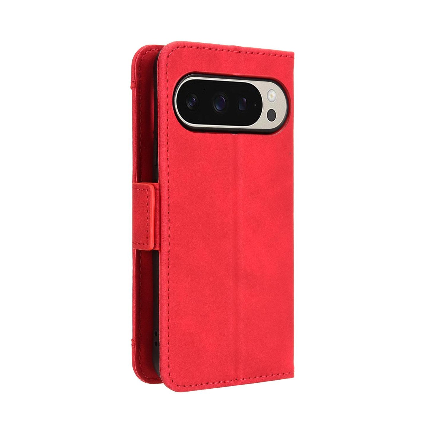 Google Pixel 10 Pro Skin Feel PU Leather Wallet Phone Case with Card Slots, Cash Pocket, Magnetic Closure, Built-In Stand, Full Protection TPU Cover