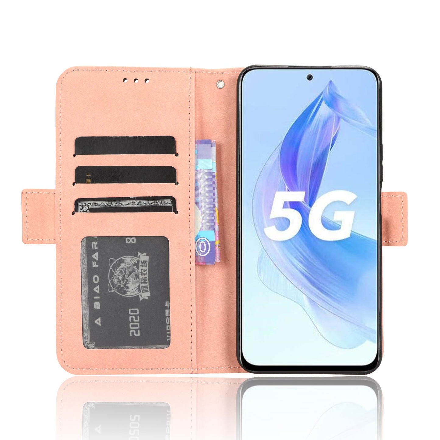 Honor X50i Skin Feel PU Leather Wallet Phone Case with Card Slots, Cash Pocket, Magnetic Closure, Built-In Stand, Full Protection TPU Cover
