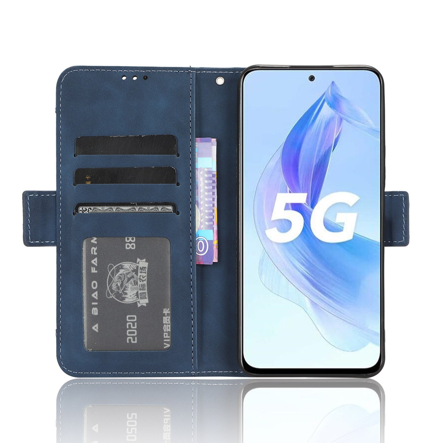 Honor X50i Skin Feel PU Leather Wallet Phone Case with Card Slots, Cash Pocket, Magnetic Closure, Built-In Stand, Full Protection TPU Cover
