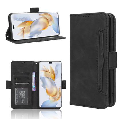 Honor 90 Pro 5G Skin Feel PU Leather Wallet Phone Case with Card Slots, Cash Pocket, Magnetic Closure, Built-In Stand, Full Protection TPU Cover