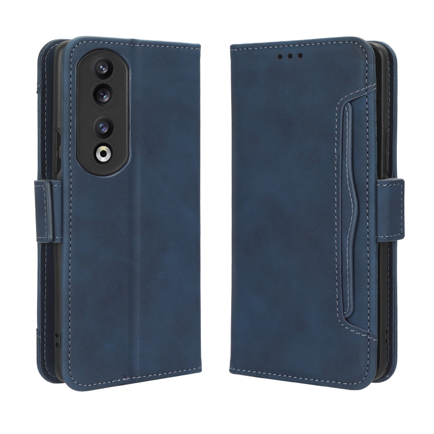 Honor 90 Pro 5G Skin Feel PU Leather Wallet Phone Case with Card Slots, Cash Pocket, Magnetic Closure, Built-In Stand, Full Protection TPU Cover