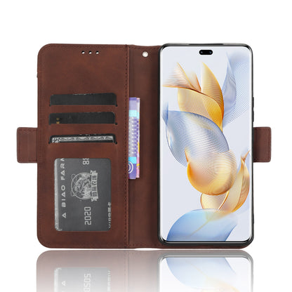 Honor 90 Pro 5G Skin Feel PU Leather Wallet Phone Case with Card Slots, Cash Pocket, Magnetic Closure, Built-In Stand, Full Protection TPU Cover