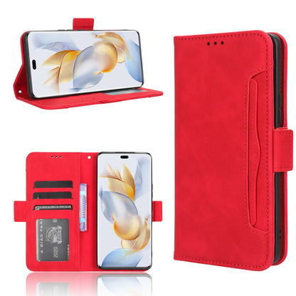 Honor 90 5G Skin Feel PU Leather Wallet Phone Case with Card Slots, Cash Pocket, Magnetic Closure, Built-In Stand, Full Protection TPU Cover