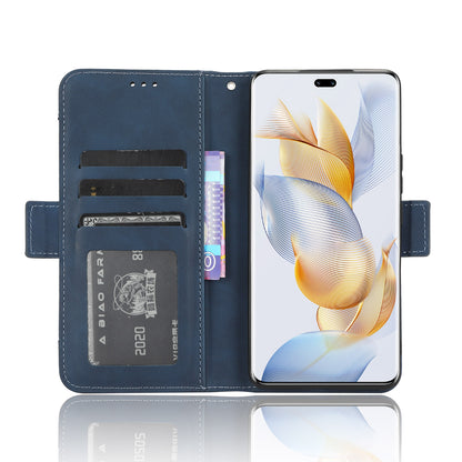 Honor 90 5G Skin Feel PU Leather Wallet Phone Case with Card Slots, Cash Pocket, Magnetic Closure, Built-In Stand, Full Protection TPU Cover