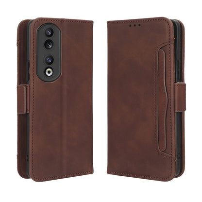 Honor 90 5G Skin Feel PU Leather Wallet Phone Case with Card Slots, Cash Pocket, Magnetic Closure, Built-In Stand, Full Protection TPU Cover