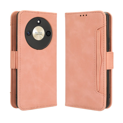 Honor X50 Skin Feel PU Leather Wallet Phone Case with Card Slots, Cash Pocket, Magnetic Closure, Built-In Stand, Full Protection TPU Cover